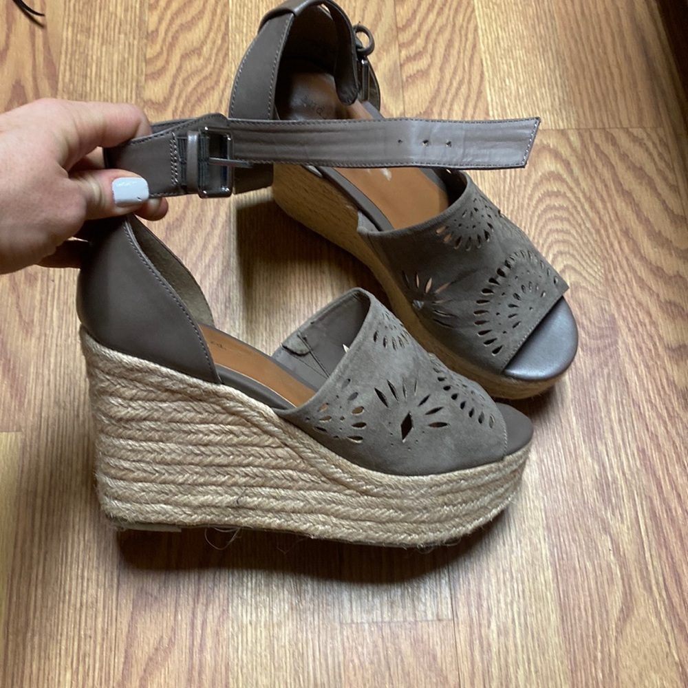 Zara style platform wedge espadrille sandals